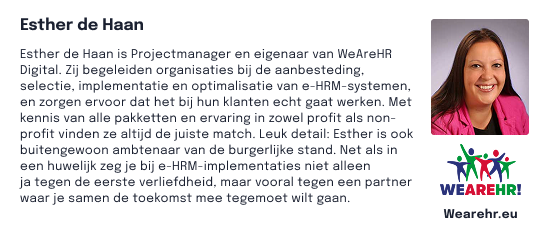 Introductie tot één van de geïnterviewde en onafhankelijke experts, Esther de Haan van WeAreHR Digital.